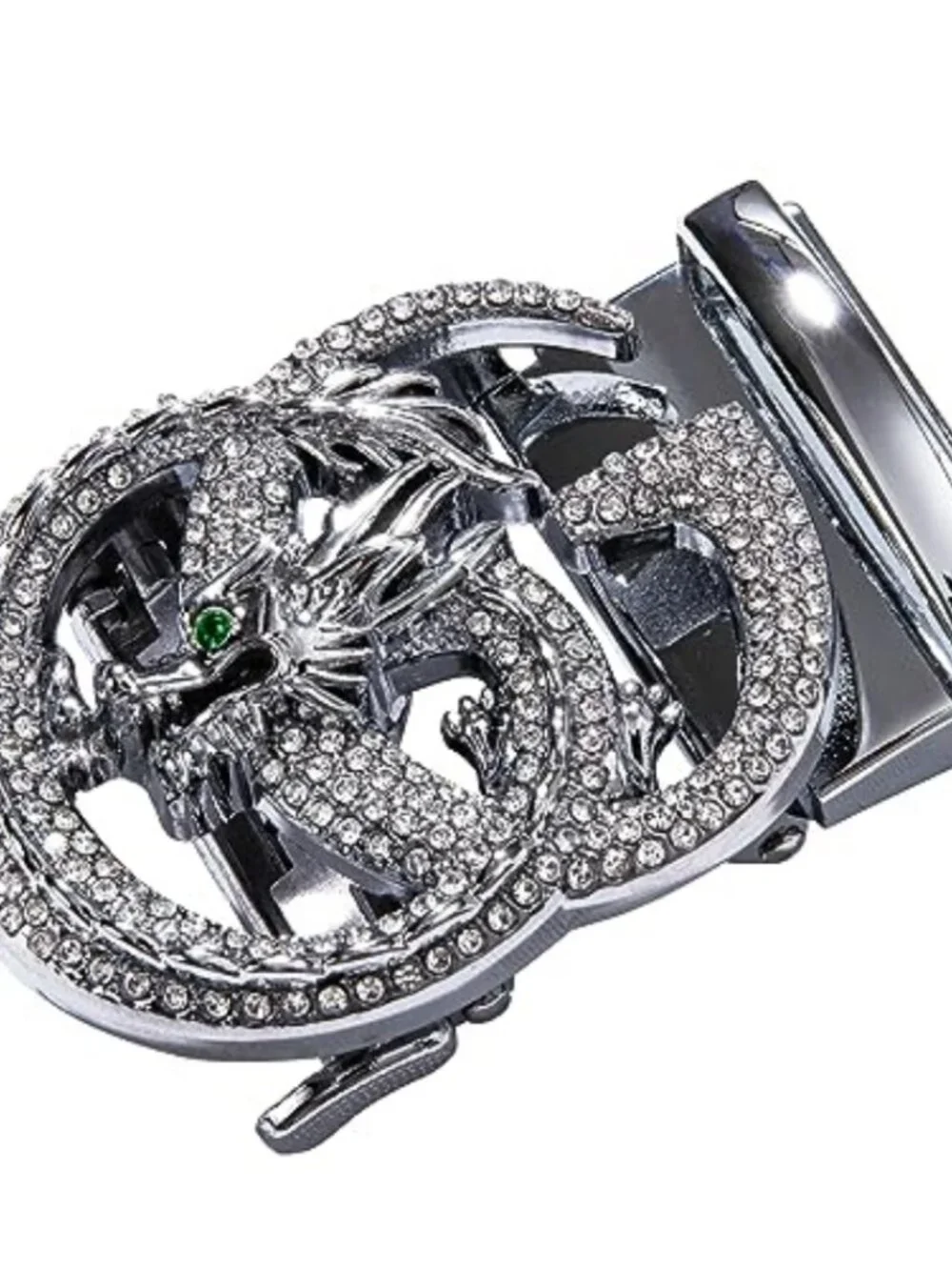 Men's Real Leather Ratchet Belt with Sliding Buckle, Adjustable Dress Belt